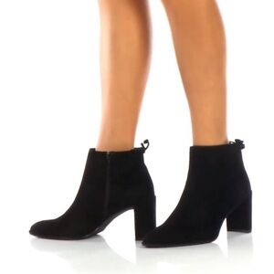 Stuart Weitzman Black Suede Ankle Booties